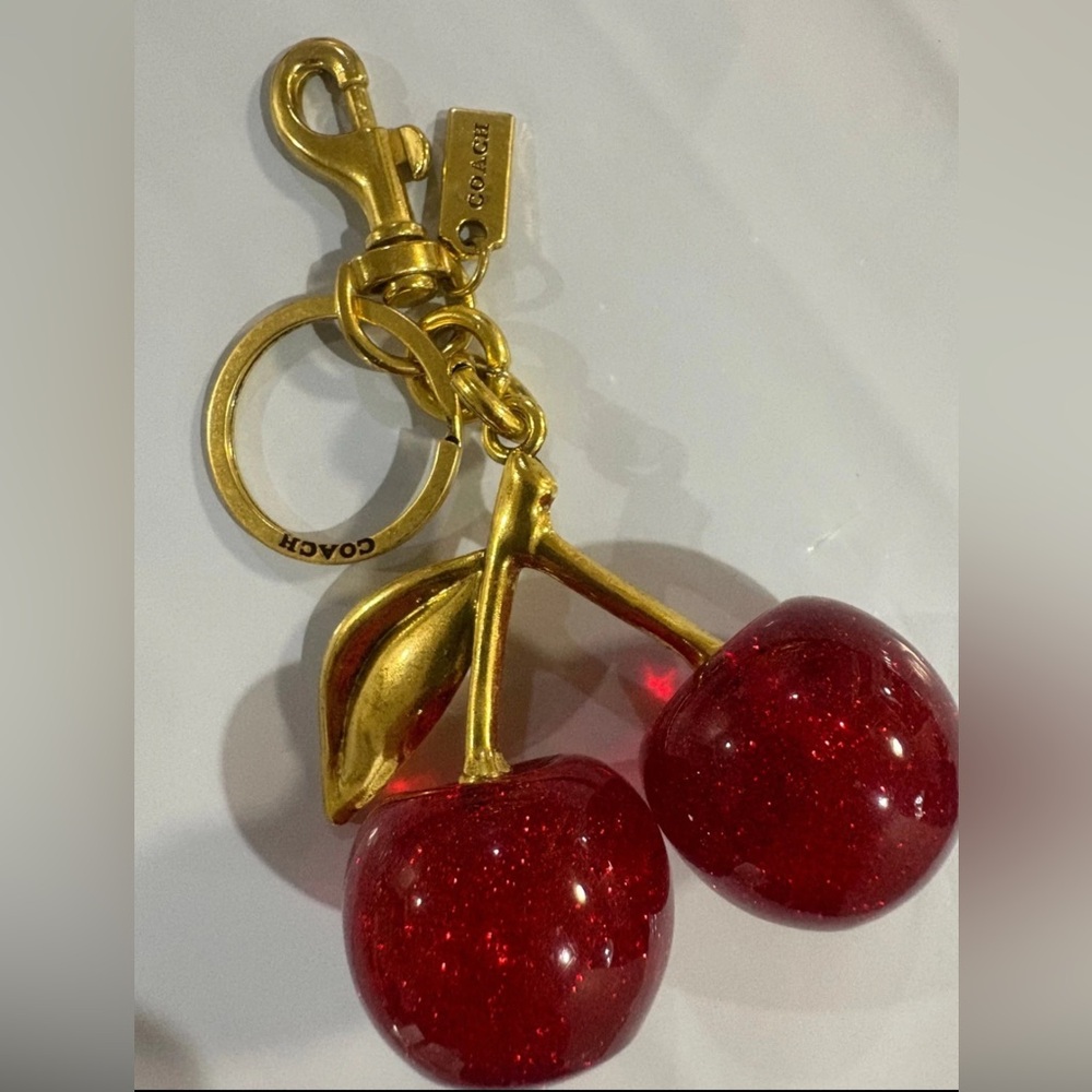 Coach Glittery Red Cherry Keychain - Picture 10 of 15